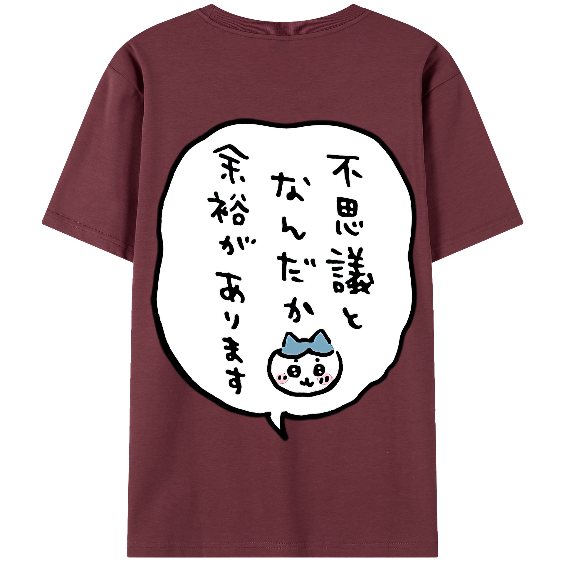 （画像用） ちいかわ ハチワレ Chii-kawa hachiware 綿100％半袖Tシャツ（背面プリント）